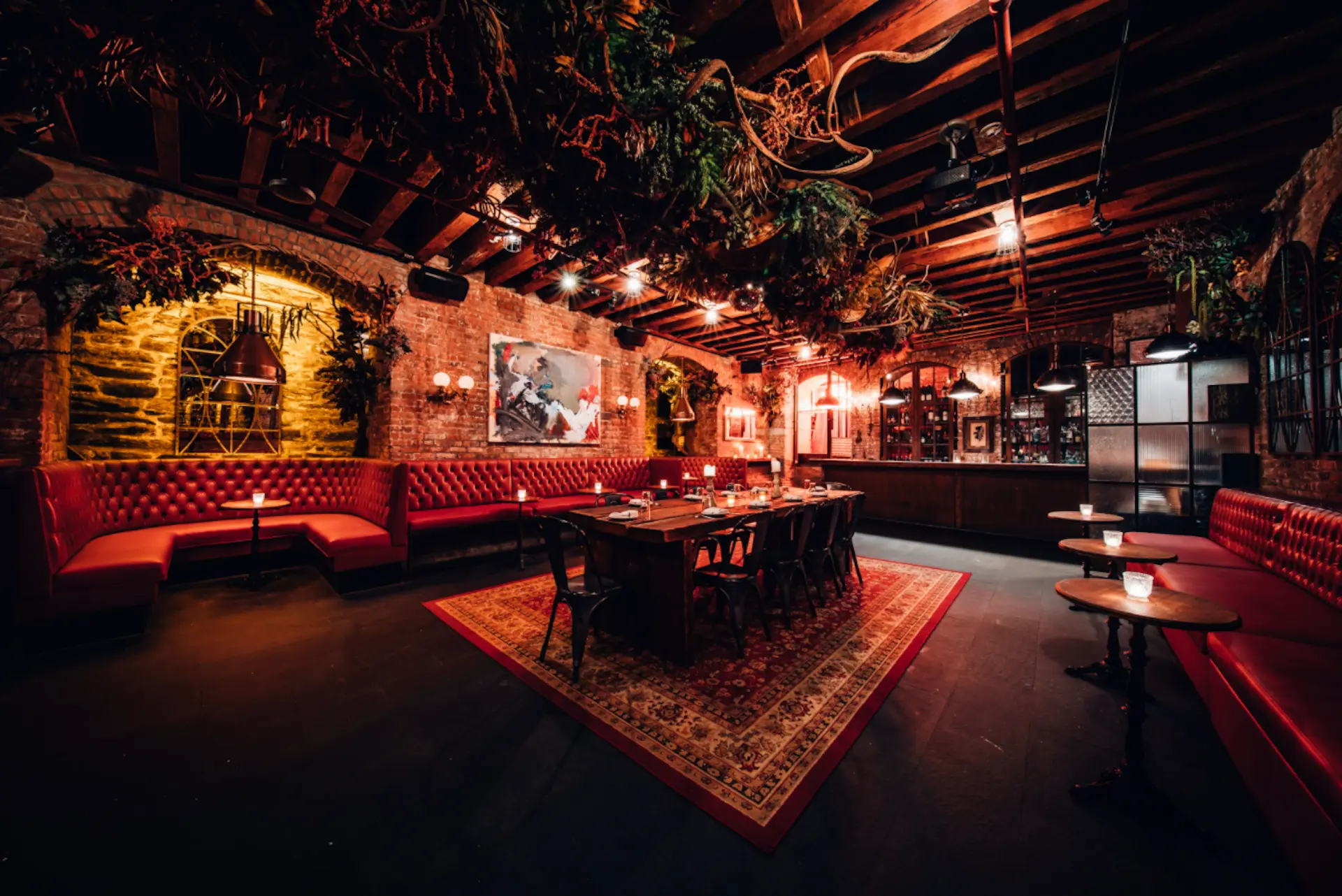 Editorial photograph of Gelso & Grand restaurant interior in New York City