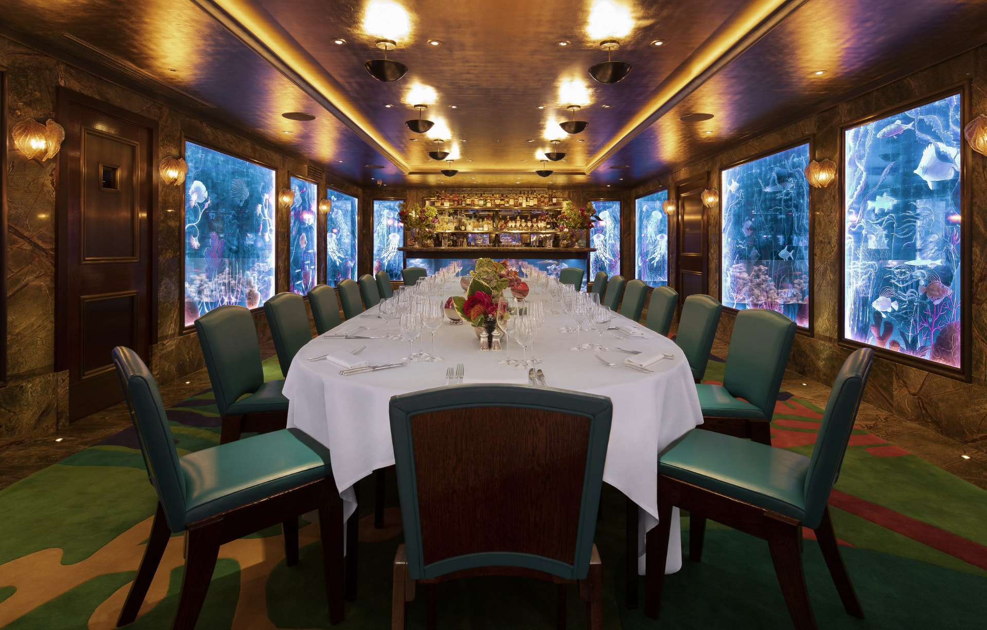 Editorial photograph of Scott's Mayfair private dining room in London