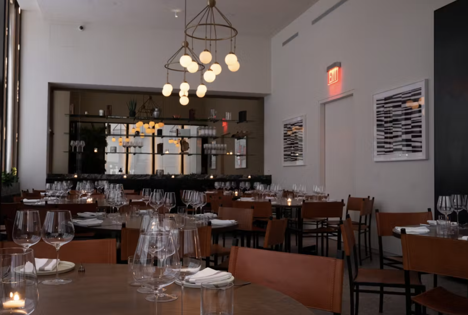 Editorial photograph of Crown Shy private dining room in New York City