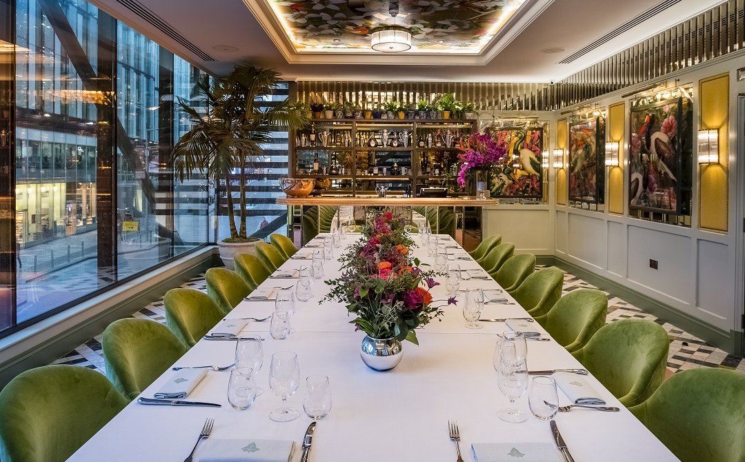 Editorial photograph of The Ivy brasserie private dining room in Manchester