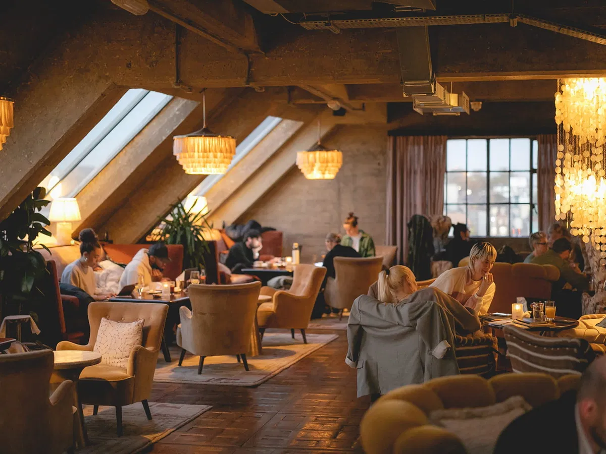 Editorial photograph of Shoreditch House members club event space in London